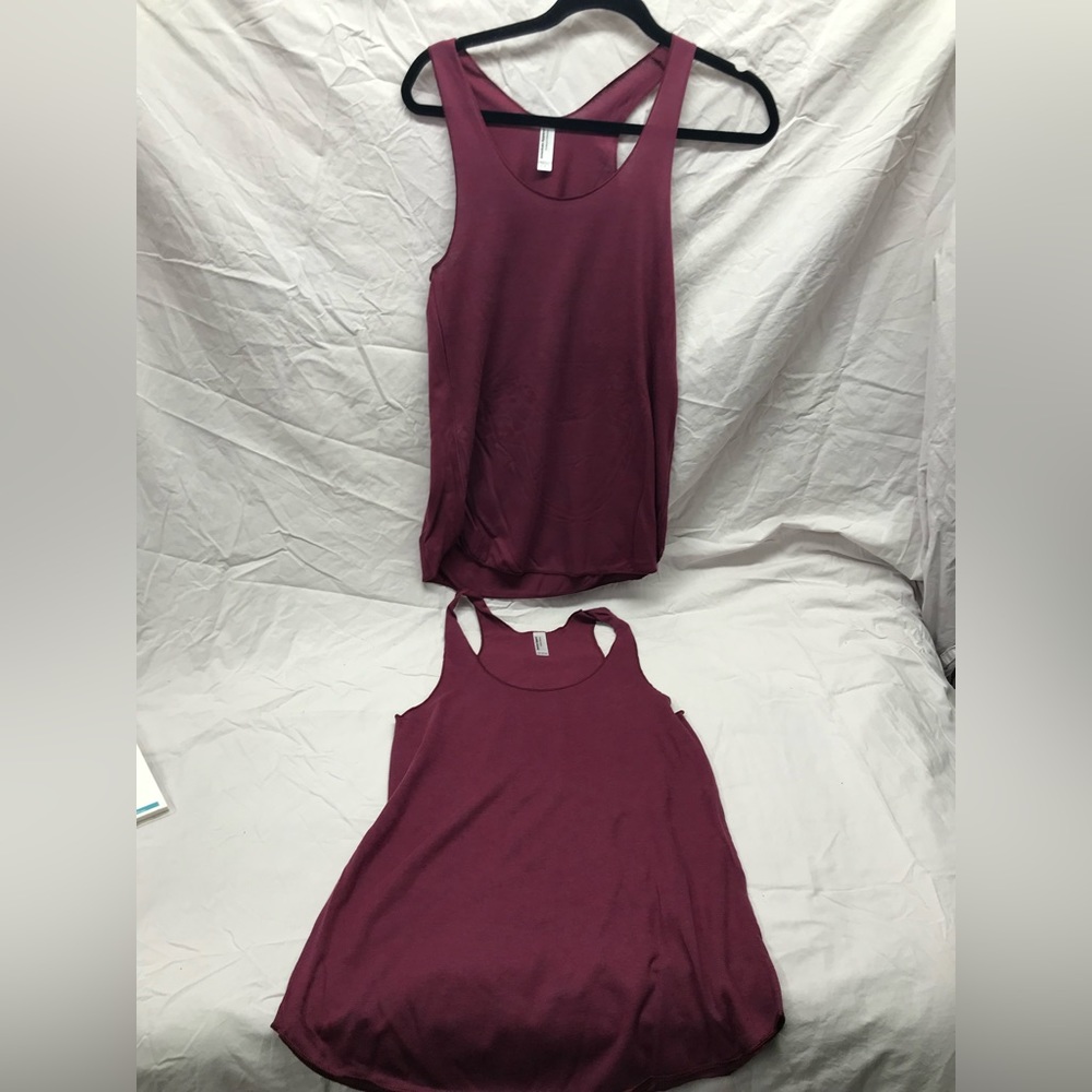 NEW 2 Pack American Apparel TriBlend Tri Blend Racerback Tank Cranberry  S & M